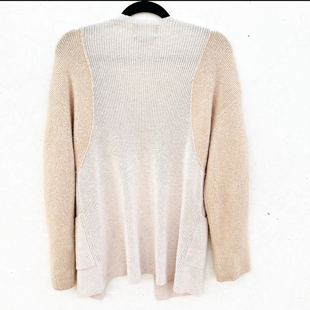 Something Navy Color Block Wool Open Front Cardig… - image 7